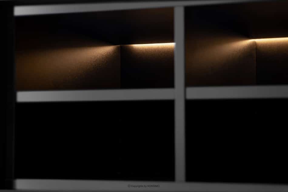 LOFTY Dwudrzwiowa witryna w stylu loft na wysokich nogach czarny/dąb naturalny - zdjęcie 30
