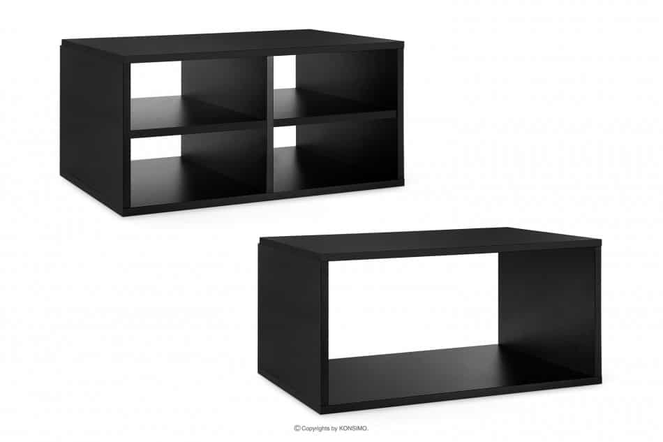 LOFTY Dwudrzwiowa witryna z szufladami w stylu loft czarny/dąb naturalny - zdjęcie 31