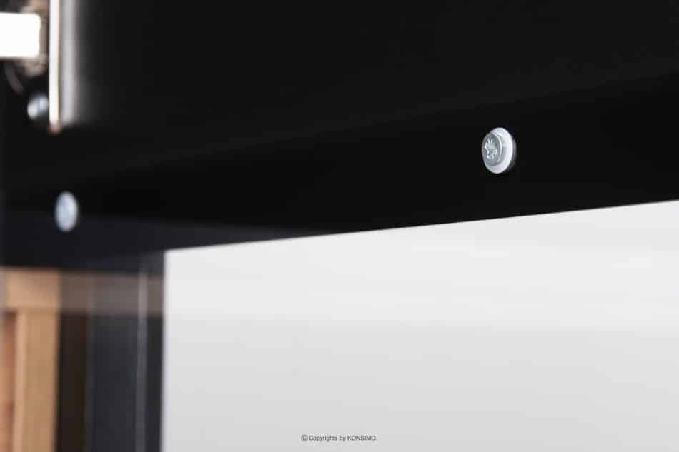 LOFTY Dwudrzwiowa witryna w stylu loft z szufladami czarny/dąb naturalny - zdjęcie 25
