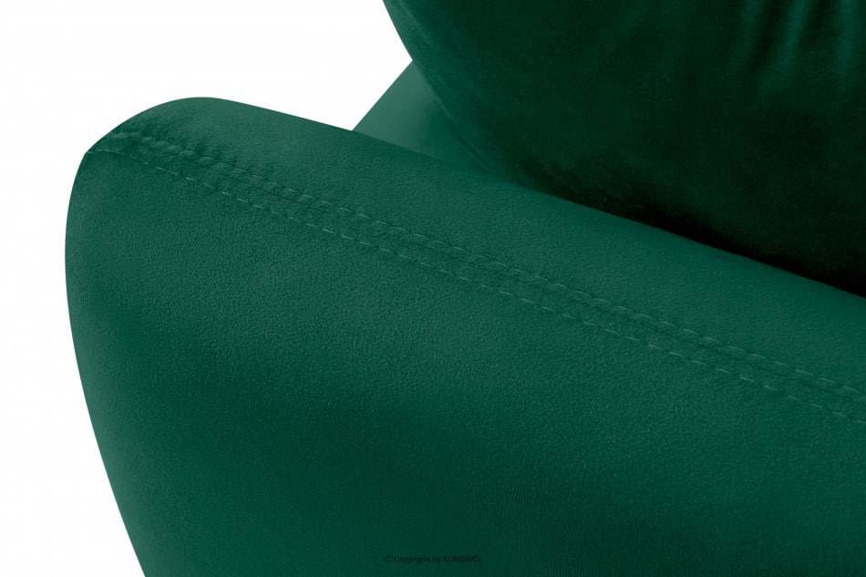 BELMOS Modny narożnik welwetowy na nóżkach ciemnozielony ciemny zielony - zdjęcie 9
