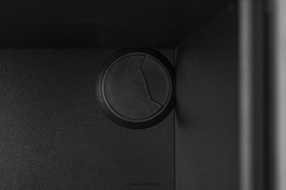LOFTY Czarna szafka RTV w stylu loft z ryflowaniem czarny/dąb naturalny - zdjęcie 22