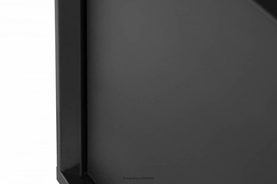 LOFTY Czarna szafka RTV w stylu loft z ryflowaniem czarny/dąb naturalny - zdjęcie 9