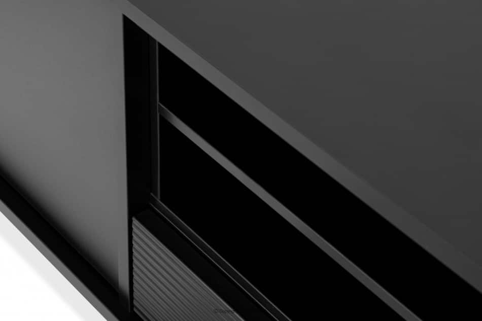 LOFTY Szafka RTV w stylu loft z półkami czarna czarny/dąb naturalny - zdjęcie 10