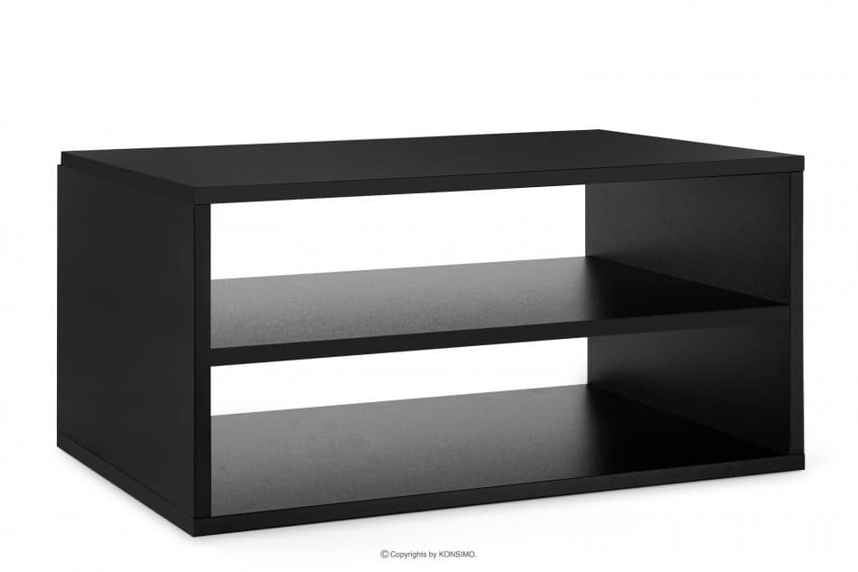 LOFTY Szafka RTV w stylu loft z półkami czarna czarny/dąb naturalny - zdjęcie 27