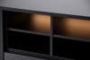 LOFTY Szeroka szafka RTV w stylu loft z półkami czarna czarny/dąb naturalny - zdjęcie 25