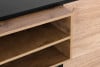 LOFTY Komoda loft z półkami na wysokich drewnianych nóżkach czarny/dąb naturalny - zdjęcie 12
