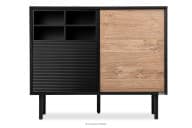 Komoda dąb naturalny/czarny w stylu loft