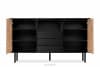 LOFTY Komoda z szufladami i szafkami w stylu loft czarny/dąb naturalny - zdjęcie 6