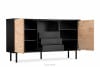 LOFTY Komoda z szufladami i szafkami w stylu loft czarny/dąb naturalny - zdjęcie 7