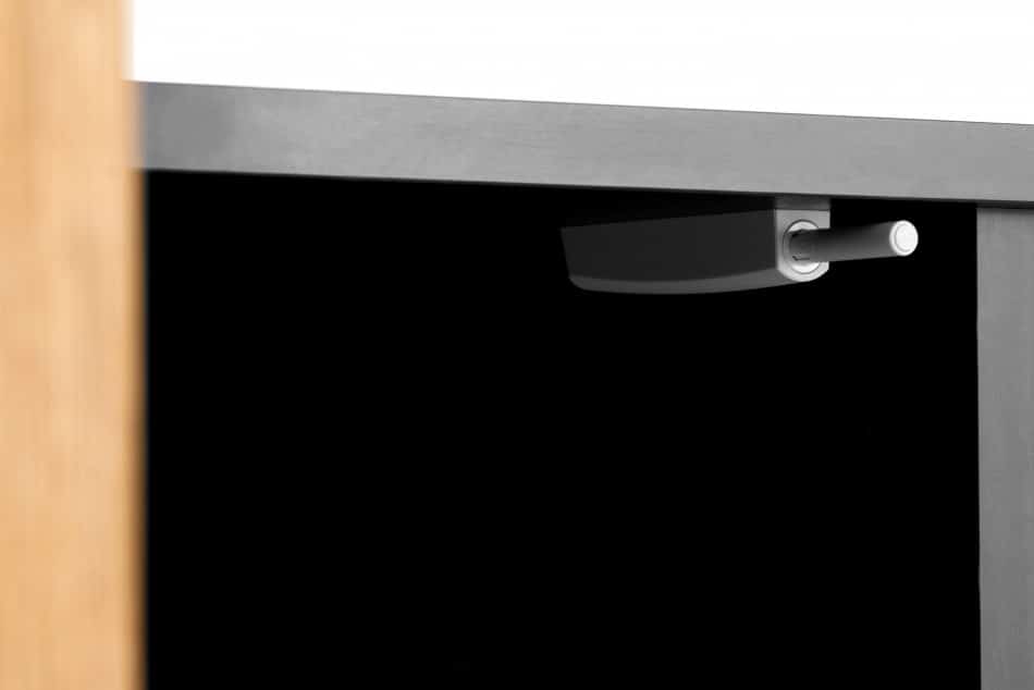 LOFTY Komoda z szufladami i szafkami w stylu loft czarny/dąb naturalny - zdjęcie 15