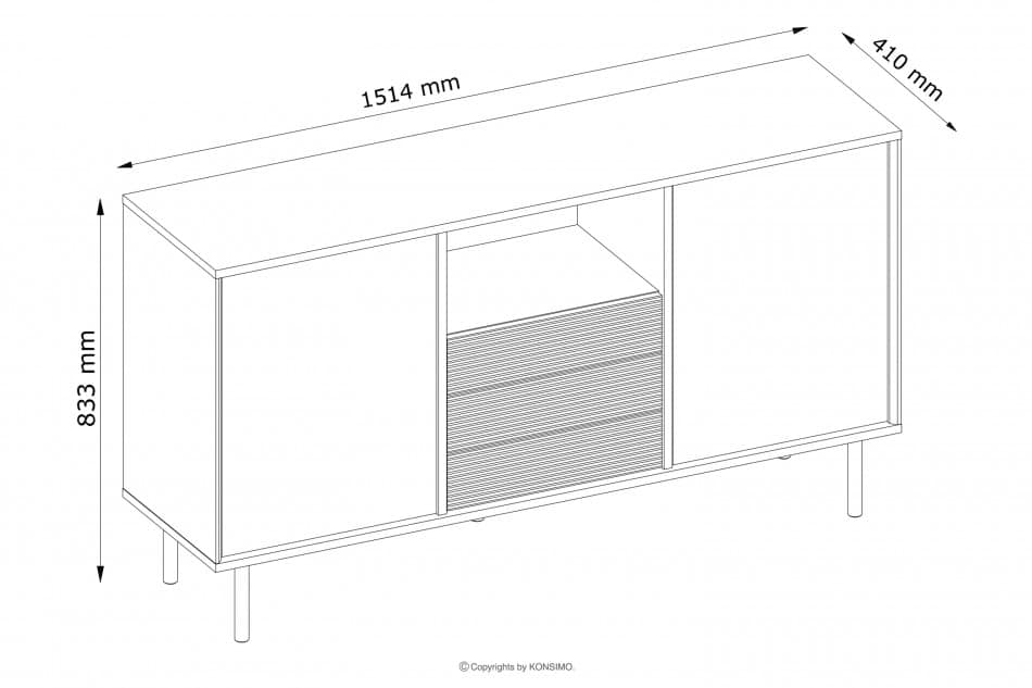 LOFTY Komoda z szufladami i szafkami w stylu loft czarny/dąb naturalny - zdjęcie 32