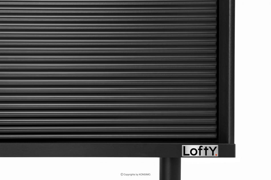 LOFTY Komoda w stylu loft na czarnych nóżkach czarny/dąb naturalny - zdjęcie 10