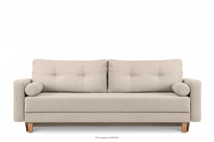 ERISO, https://konsimo.pl/kolekcja/eriso/ Sofa rozkładana boucle trzyosobowa kremowy - zdjęcie