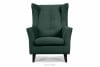 SALIS Wygodny fotel uszak ciemnozielony na nóżkach ciemny zielony - zdjęcie 1