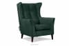 SALIS Wygodny fotel uszak ciemnozielony na nóżkach ciemny zielony - zdjęcie 3