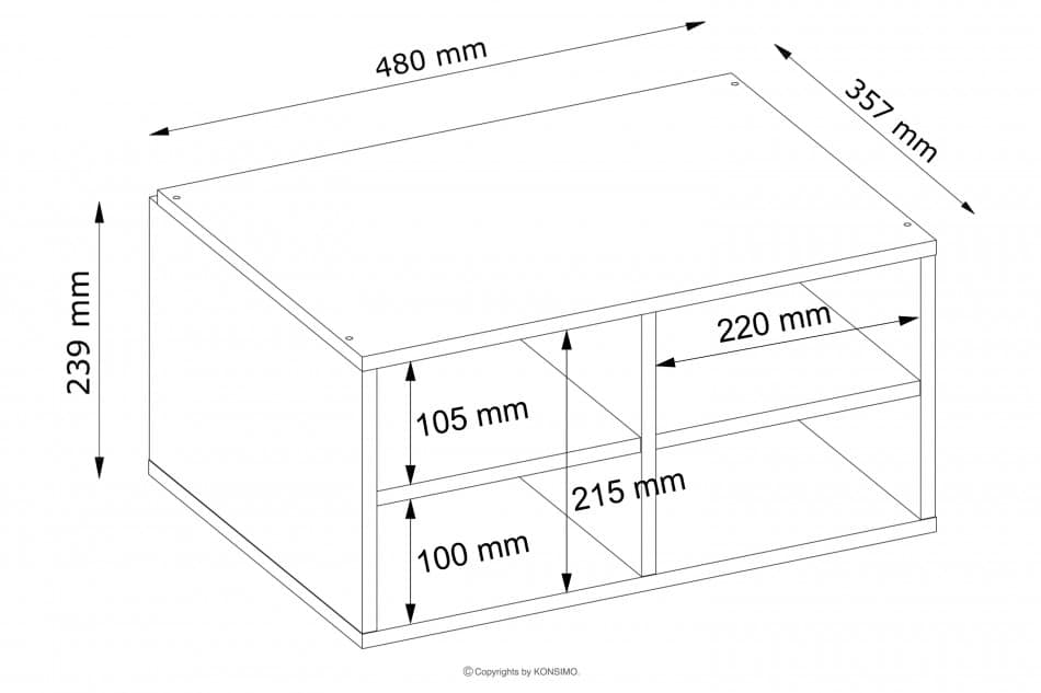 LOFTY Szeroka szafka RTV w stylu loft z półkami czarny/dąb naturalny - zdjęcie 32