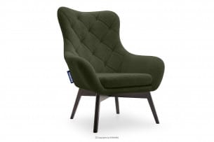 RAMOS, https://konsimo.pl/kolekcja/ramos/ Elegancki zielony fotel z pikowaniem zielony - zdjęcie