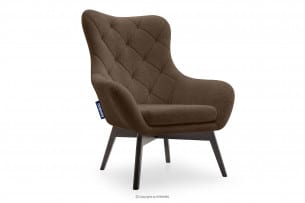 RAMOS, https://konsimo.pl/kolekcja/ramos/ Elegancki fotel brązowy z pikowaniem brązowy - zdjęcie