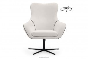 QUARRO, https://konsimo.pl/kolekcja/quarro/ Biały fotel obrotowy do salonu biały - zdjęcie