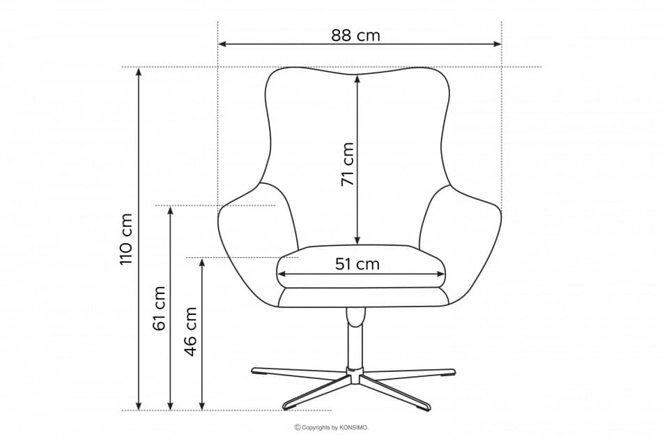 QUARRO Brązowy fotel obrotowy do salonu loft brązowy - zdjęcie 9