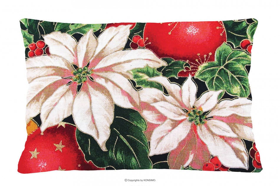 PARIA Poduszka świąteczna 40x40 zielony/czerwony/biały - zdjęcie