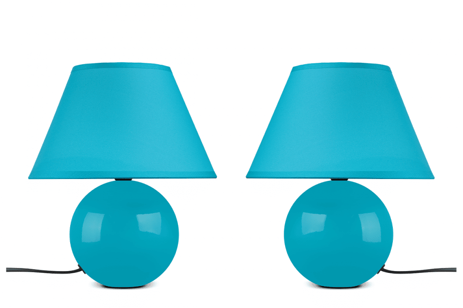 HULAR Turkusowa klasyczna lampa stołowa 2szt. turkusowy - zdjęcie 0