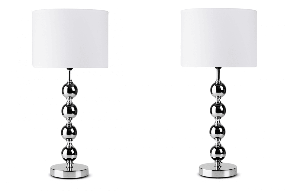 RASI Stylowa lampa stołowa czerń i srebro 2szt. srebrny/czarny - zdjęcie 0