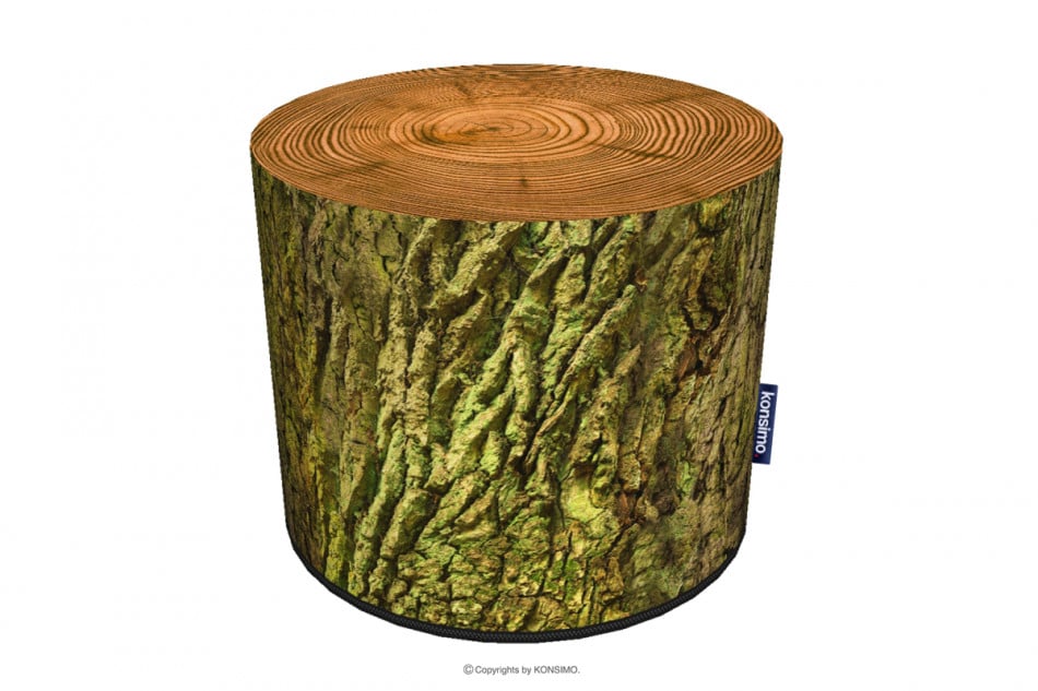RASIL Nowoczesna pufa do siedzenia pień drzewa wodoodporna zielony/brązowy - zdjęcie