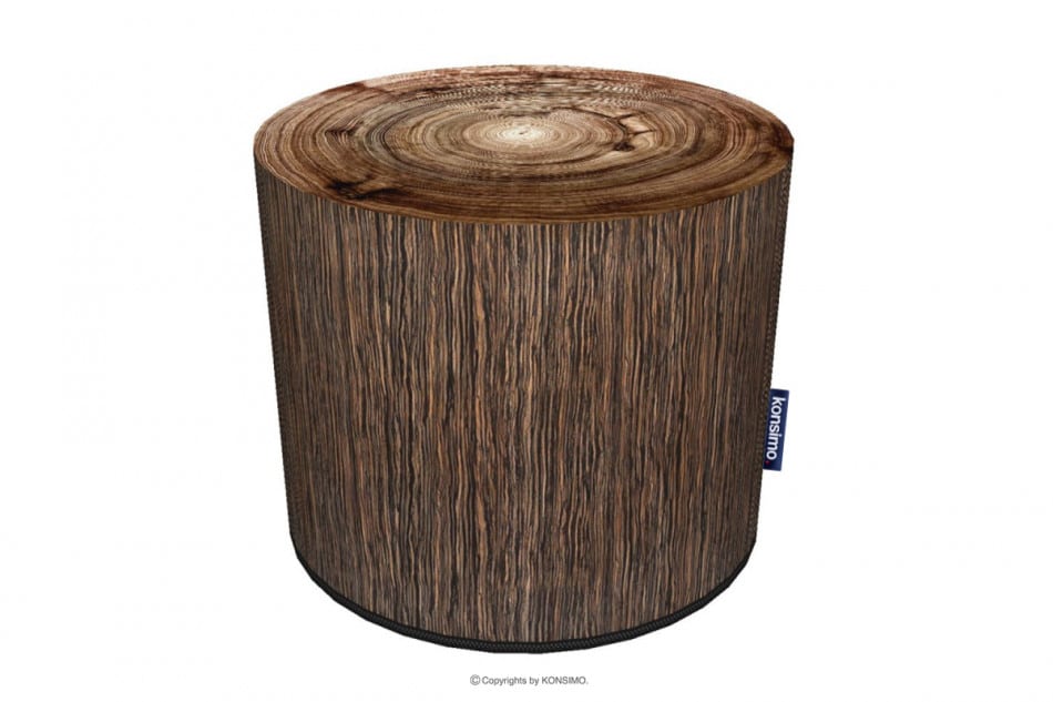 RASIL Okrągła pufa pień drzewa brązowy/beżowy - zdjęcie