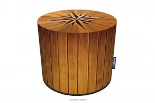 RASIL, https://konsimo.pl/kolekcja/rasil/ Pufa do siedzenia drewniany kompas wodoodporna jasny brązowy - zdjęcie