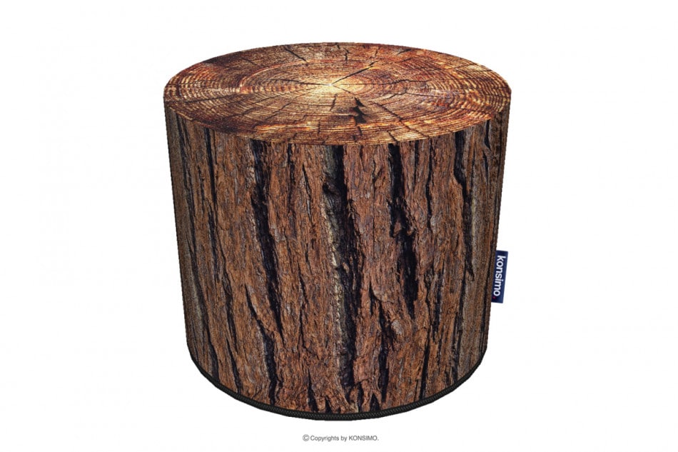 RASIL Pufa okrągła drewno akacji wodoodporna brązowy - zdjęcie