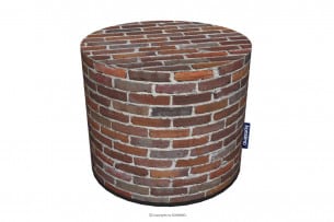 RASIL, https://konsimo.pl/kolekcja/rasil/ Okrągła pufa cegły rudy - zdjęcie