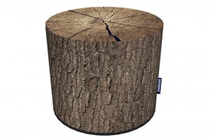 RASIL, https://konsimo.pl/kolekcja/rasil/ Okrągły puf drewniany pień ciemny brąz - zdjęcie