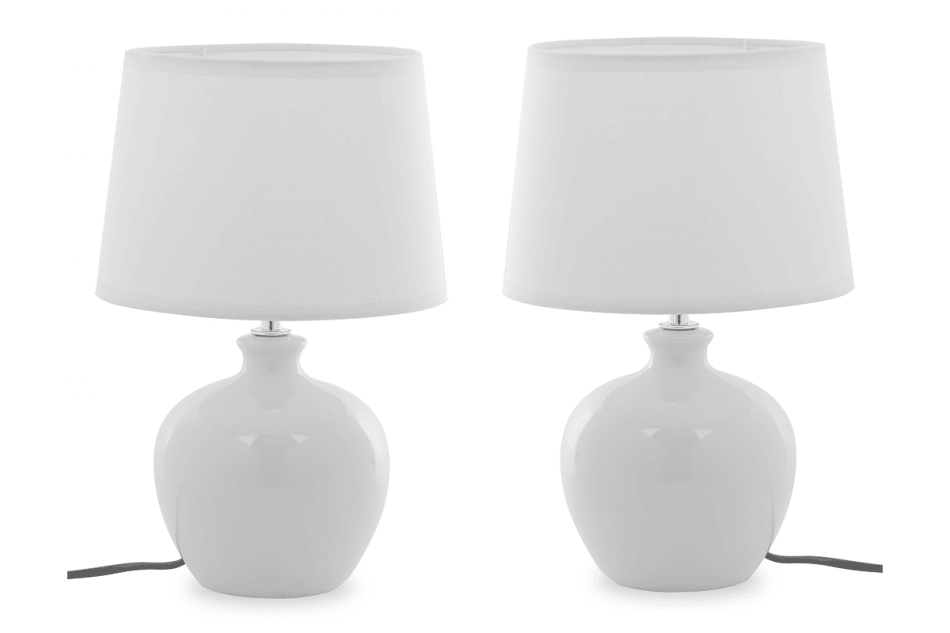 LOSA Lampa stołowa biała 2szt. szary - zdjęcie 0