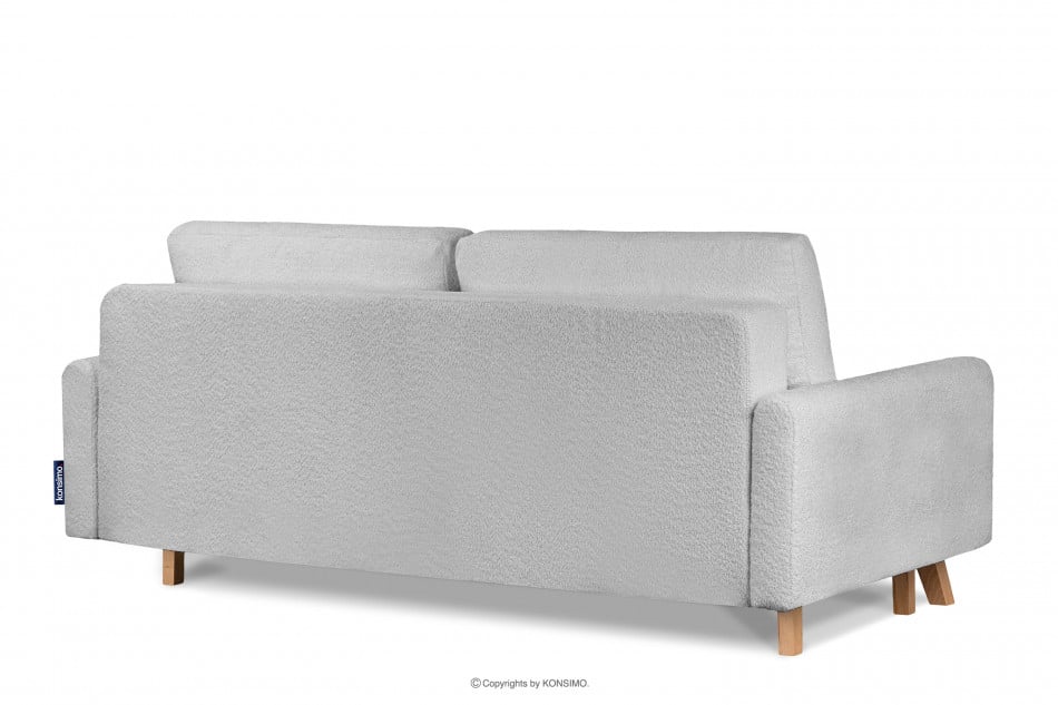 VISNA Skandynawska sofa w tkaninie baranek jasnoszara 220x79x95 cm - zdjęcie 3