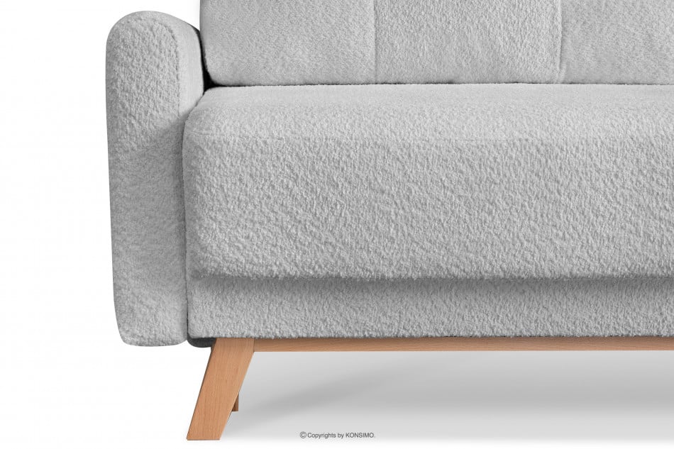 VISNA Skandynawska sofa w tkaninie baranek jasnoszara 220x79x95 cm - zdjęcie 9