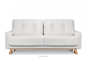 VISNA, https://konsimo.pl/kolekcja/visna/ Skandynawska sofa w tkaninie baranek kremowa 220x79x95 cm - zdjęcie