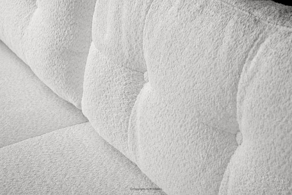 VISNA Skandynawska sofa w tkaninie baranek kremowa 220x79x95 cm - zdjęcie 5