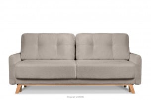 VISNA, https://konsimo.pl/kolekcja/visna/ Skandynawska sofa w tkaninie baranek jasnobeżowa 220x79x95 cm - zdjęcie