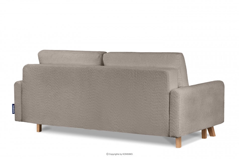 VISNA Skandynawska sofa w tkaninie baranek jasnobeżowa 220x79x95 cm - zdjęcie 3