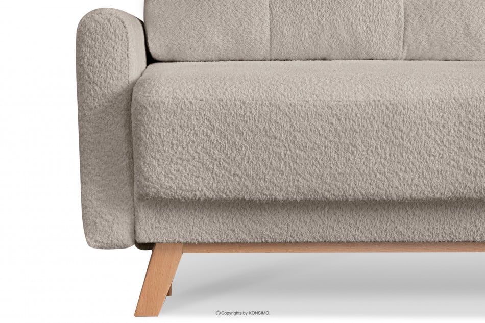VISNA Skandynawska sofa w tkaninie baranek jasnobeżowa 220x79x95 cm - zdjęcie 7