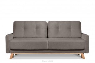 VISNA, https://konsimo.pl/kolekcja/visna/ Skandynawska sofa w tkaninie baranek brązowa 220x79x95 cm - zdjęcie