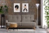 VISNA Skandynawska sofa w tkaninie baranek brązowa 220x79x95 cm - zdjęcie 2