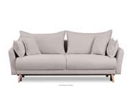 Szara sofa z funkcją spania w tkaninie baranek