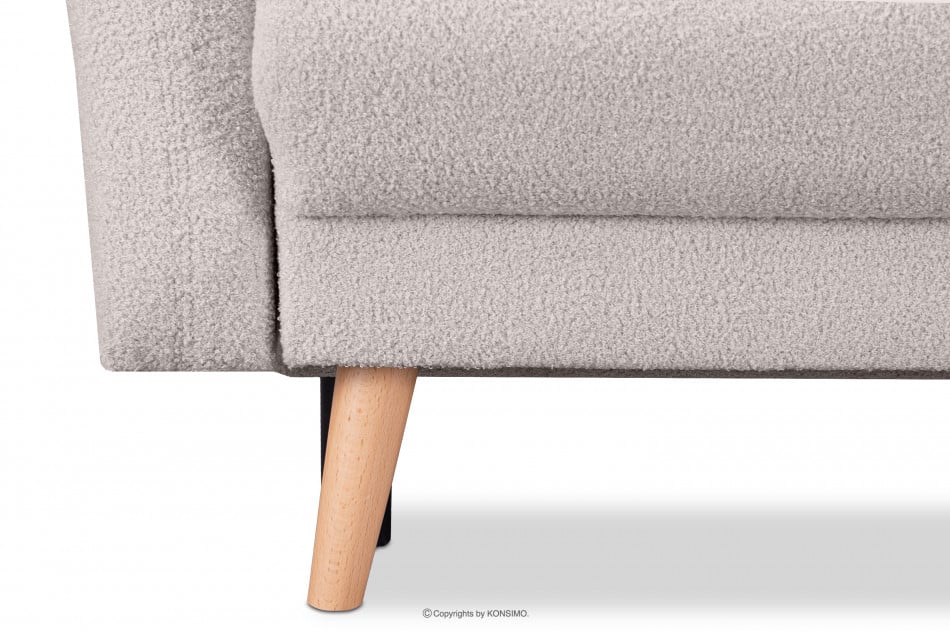 BELMOS Szara sofa z funkcją spania w tkaninie baranek 228x102x95cm - zdjęcie 6