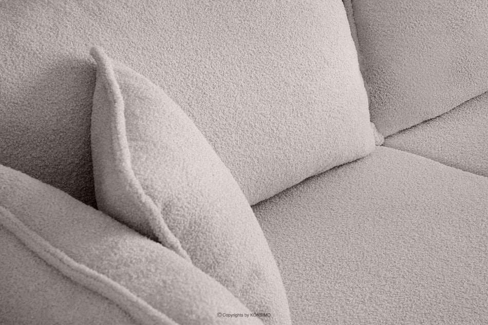 BELMOS Szara sofa z funkcją spania w tkaninie baranek 228x102x95cm - zdjęcie 8