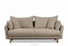 BELMOS Brązowa sofa z funkcją spania w tkaninie baranek brązowy - zdjęcie 1