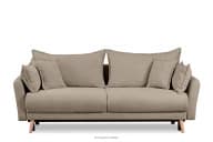 Brązowa sofa z funkcją spania w tkaninie baranek