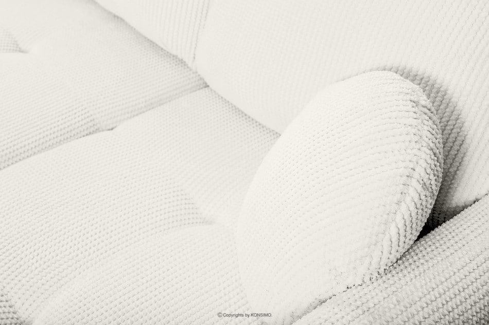 NUBES Narożnik rozkładany z poduszkami kremowy prawy/lewy kremowy - zdjęcie 7