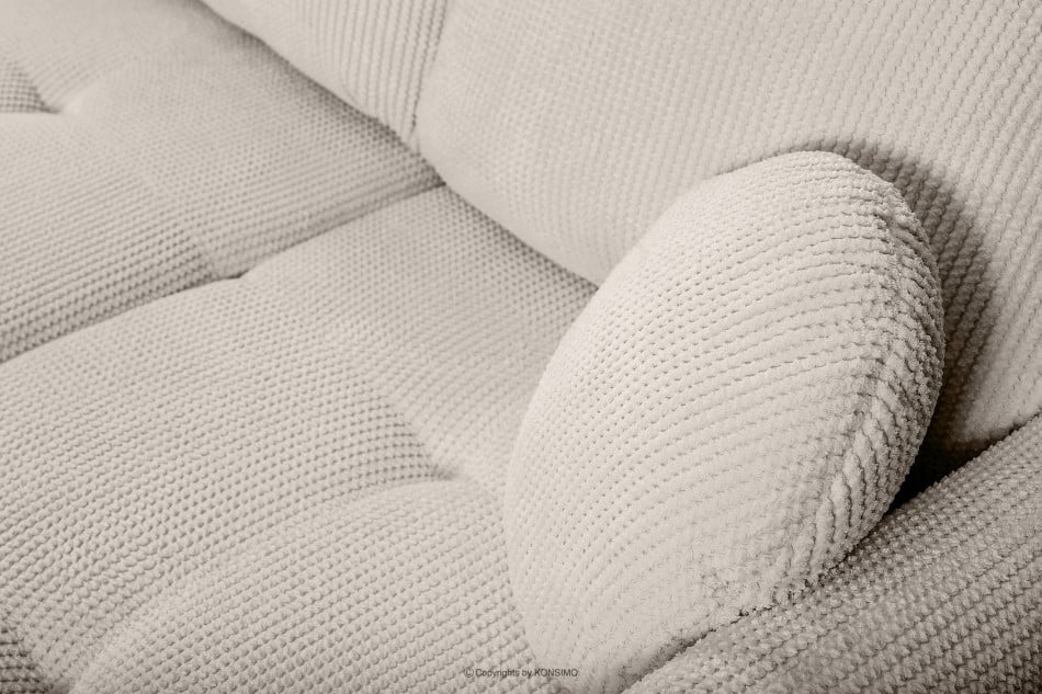 NUBES Narożnik rozkładany z poduszkami beżowy prawy/lewy beżowy - zdjęcie 7